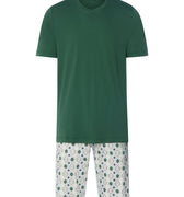 Night And Day Crew Neck Cotton Short Pajama Set | Floral Minimal 79267-1234